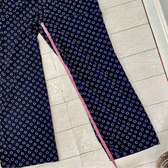 Talbots Indigo life saver print wide leg navy trouser pants size M NWT - Picture 4 of 13